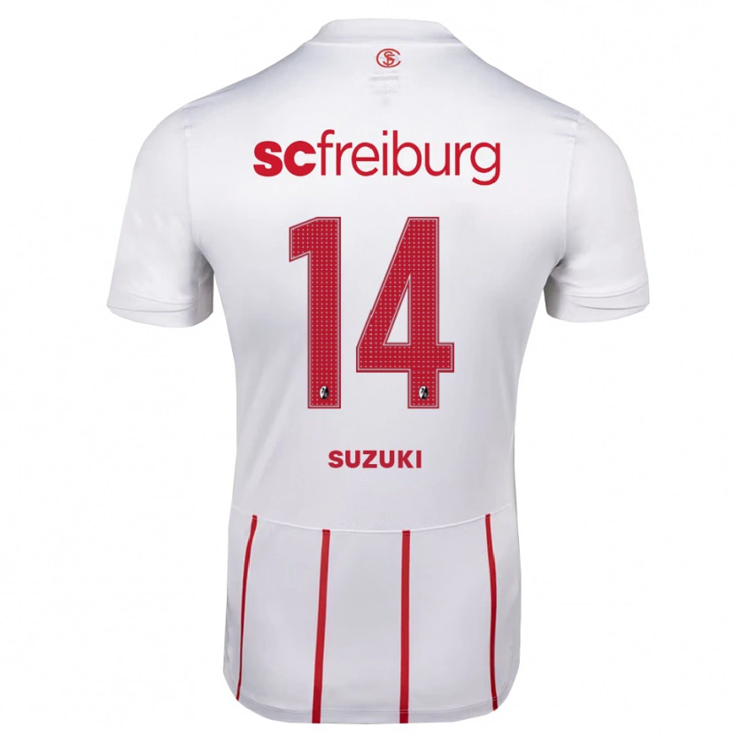 Danxen Herren Yuito Suzuki #14 Weiß Rot Gelb Auswärtstrikot Trikot 2026/27 T-Shirt