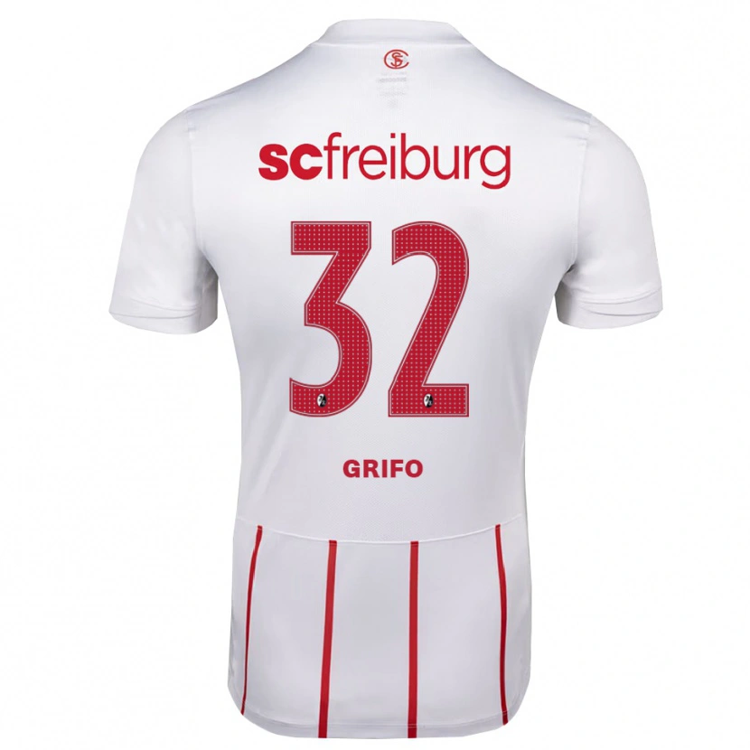 Danxen Herren Vincenzo Grifo #32 Weiß Rot Gelb Auswärtstrikot Trikot 2026/27 T-Shirt