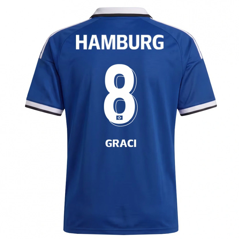 Danxen Herren Massimo Graci #8 Weiß Blau Auswärtstrikot Trikot 2026/27 T-Shirt
