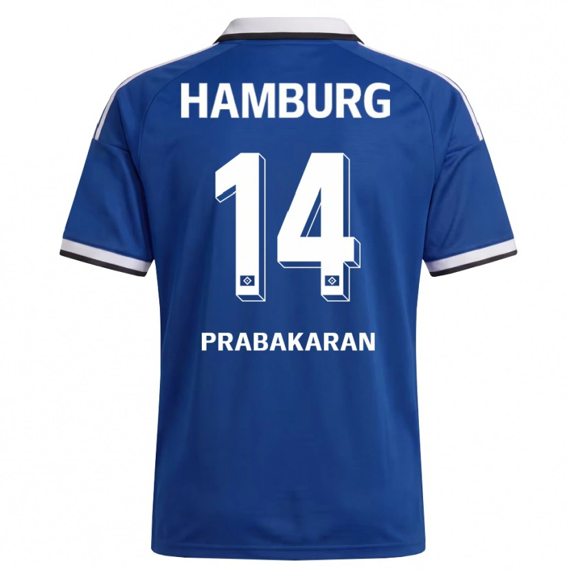 Danxen Herren Nilavan Prabakaran #14 Weiß Blau Auswärtstrikot Trikot 2026/27 T-Shirt