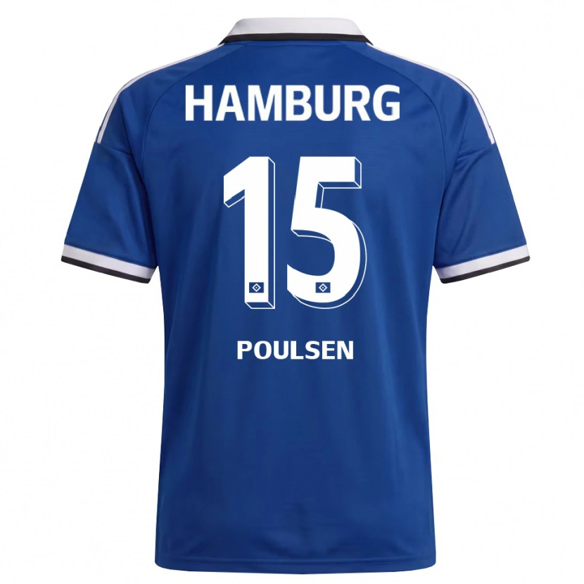 Danxen Herren Yussuf Poulsen #15 Weiß Blau Auswärtstrikot Trikot 2026/27 T-Shirt