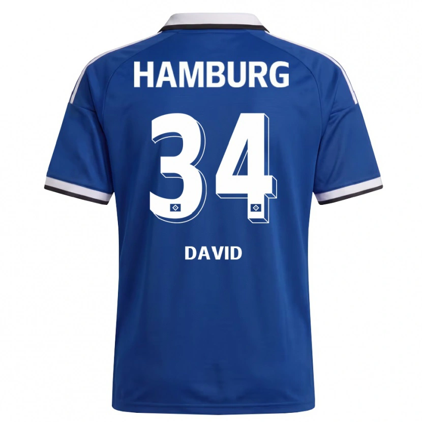 Danxen Herren Jonas David #34 Weiß Blau Auswärtstrikot Trikot 2026/27 T-Shirt