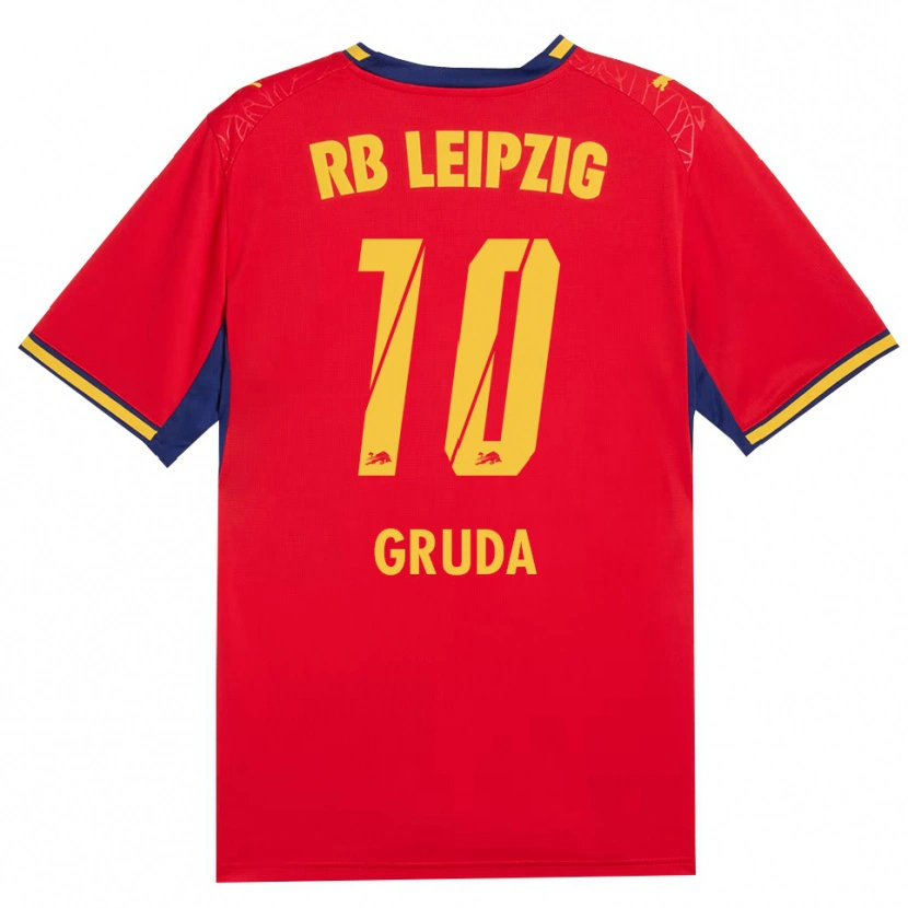 Danxen Herren Brajan Gruda #10 Rot Gelb Königsblau Auswärtstrikot Trikot 2026/27 T-Shirt