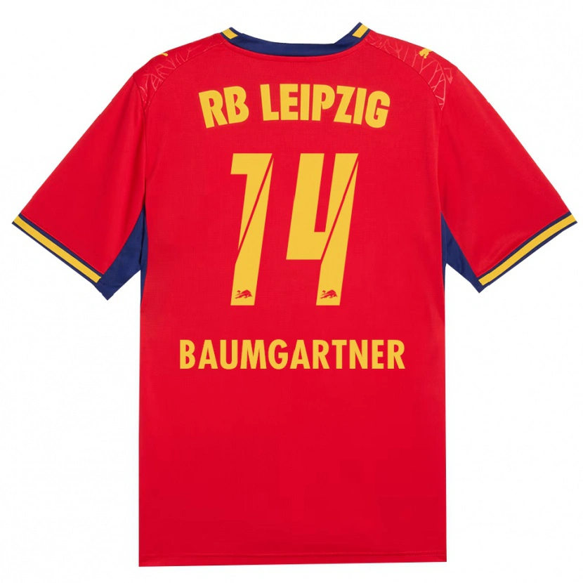 Danxen Herren Christoph Baumgartner #14 Rot Gelb Königsblau Auswärtstrikot Trikot 2026/27 T-Shirt