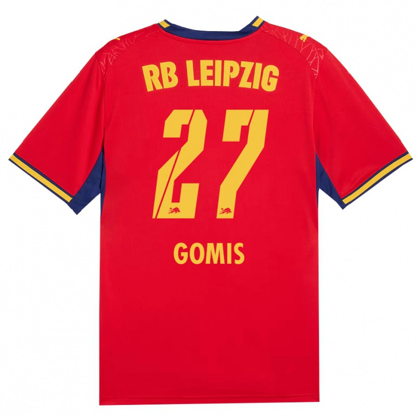 Danxen Herren Tidiam Gomis #27 Rot Gelb Königsblau Auswärtstrikot Trikot 2026/27 T-Shirt