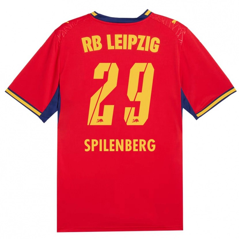 Danxen Herren Maja Spilenberg #29 Rot Gelb Königsblau Auswärtstrikot Trikot 2026/27 T-Shirt