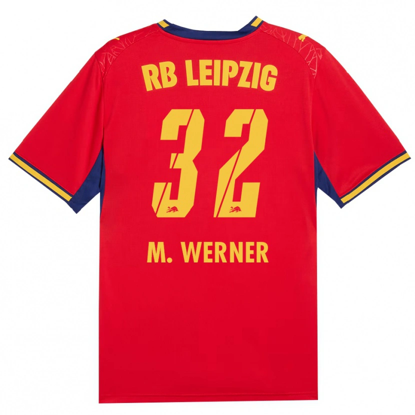 Danxen Herren Mia Werner #32 Rot Gelb Königsblau Auswärtstrikot Trikot 2026/27 T-Shirt