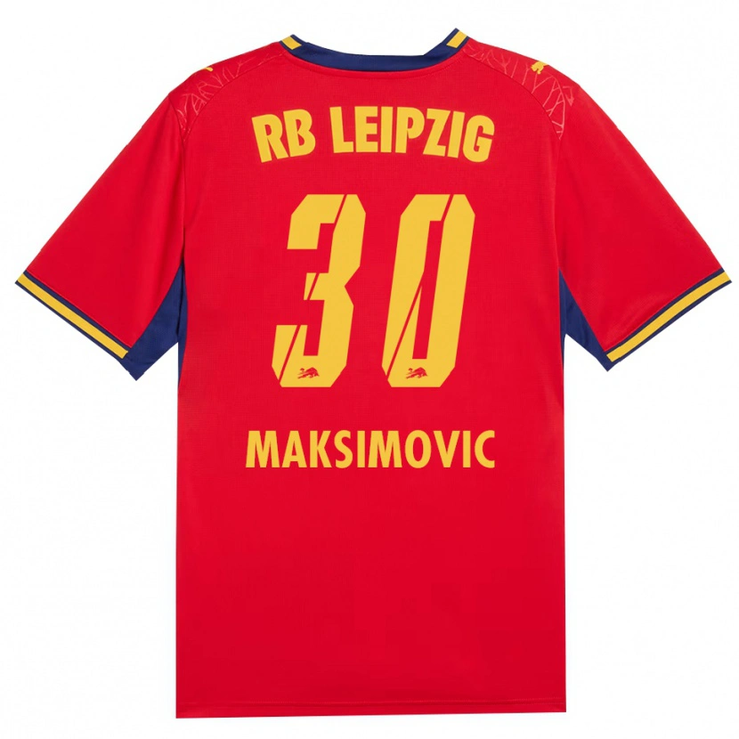 Danxen Herren Andrija Maksimovic #30 Rot Gelb Königsblau Auswärtstrikot Trikot 2026/27 T-Shirt