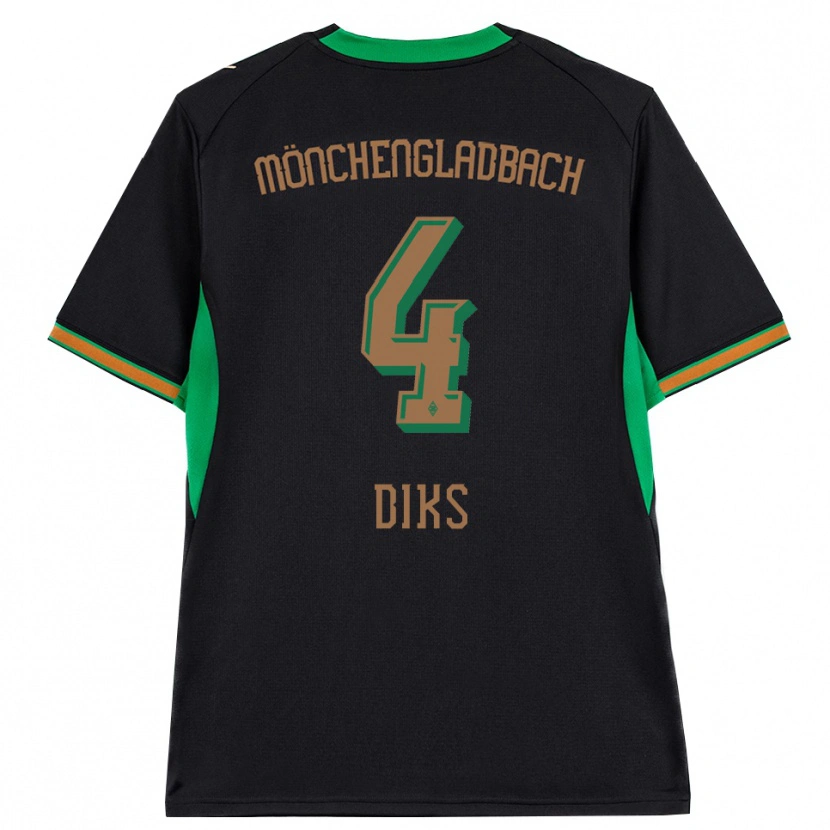 Danxen Herren Kevin Diks #4 Schwarz Orange Grün Braun Auswärtstrikot Trikot 2026/27 T-Shirt
