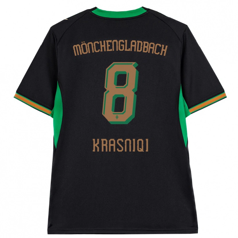 Danxen Herren Engjell Krasniqi #8 Schwarz Orange Grün Braun Auswärtstrikot Trikot 2026/27 T-Shirt