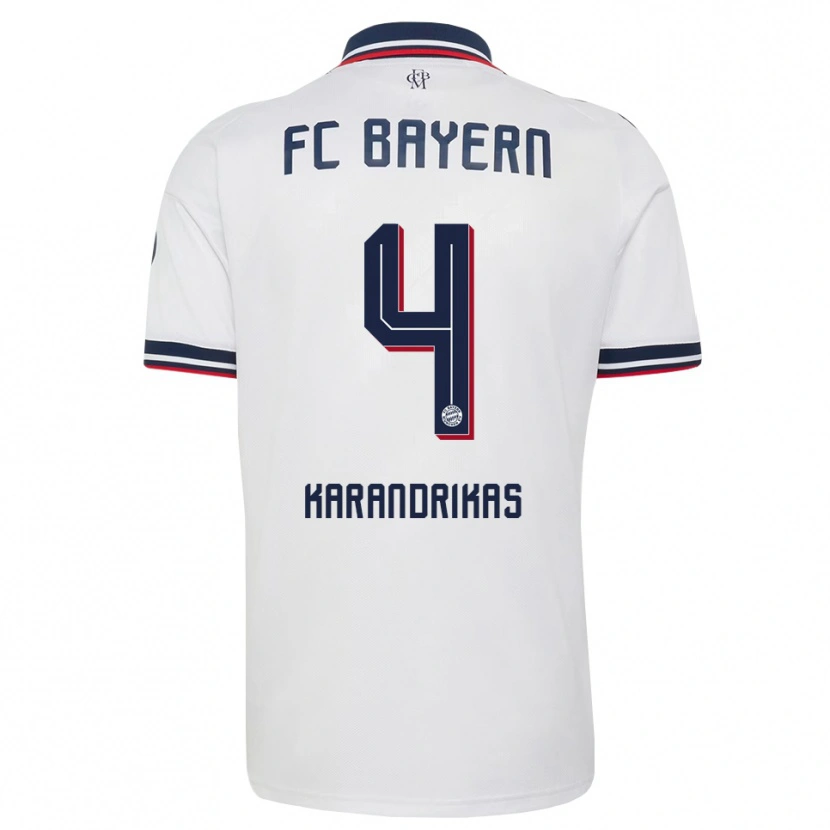 Danxen Herren Konstantinos Karandrikas #4 Weiß Grau Rot Auswärtstrikot Trikot 2026/27 T-Shirt