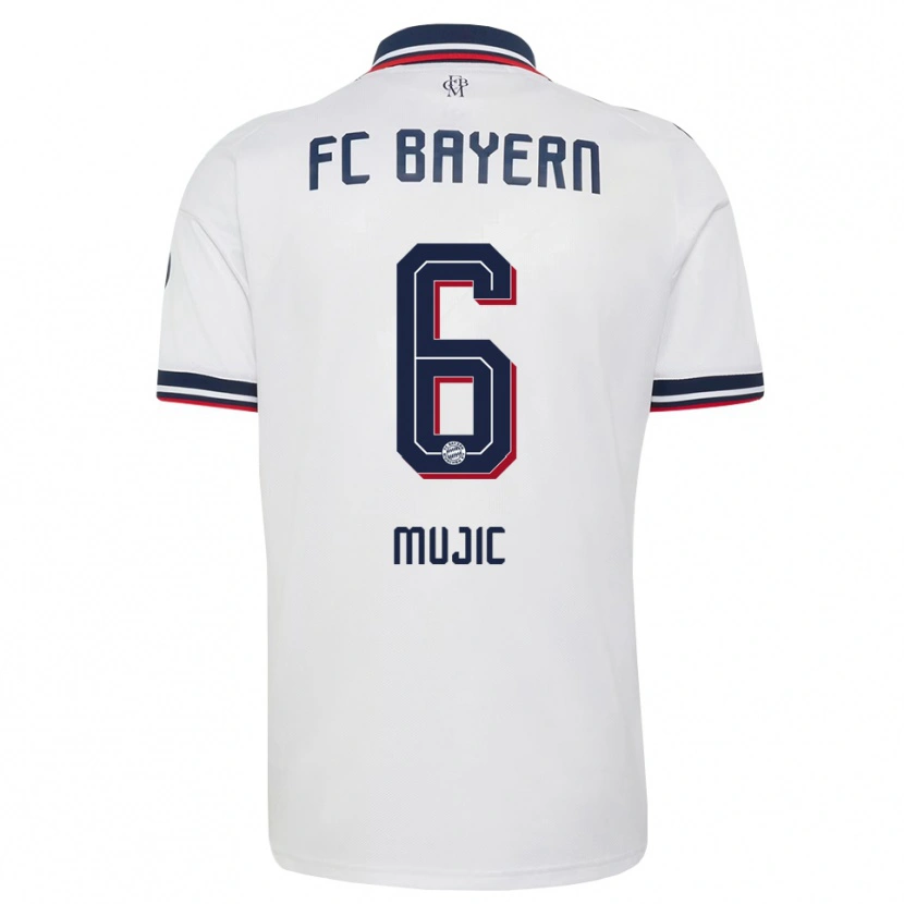 Danxen Herren Tarik Mujic #6 Weiß Grau Rot Auswärtstrikot Trikot 2026/27 T-Shirt