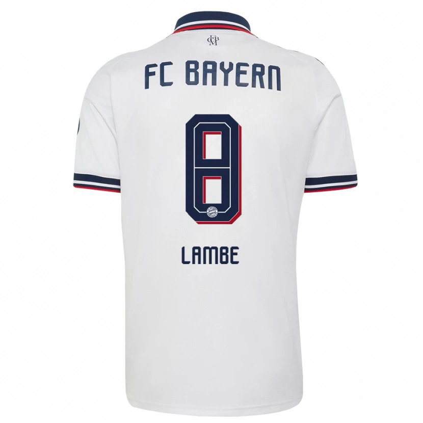 Danxen Herren Allen Junior Lambé #8 Weiß Grau Rot Auswärtstrikot Trikot 2026/27 T-Shirt