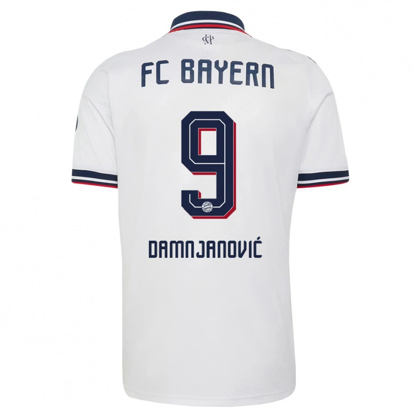 Danxen Herren Jovana Damnjanović #9 Weiß Grau Rot Auswärtstrikot Trikot 2026/27 T-Shirt