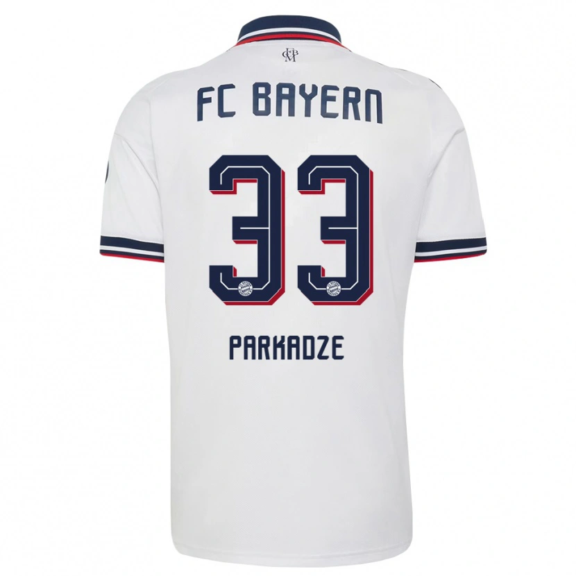 Danxen Herren Luka Parkadze #33 Weiß Grau Rot Auswärtstrikot Trikot 2026/27 T-Shirt