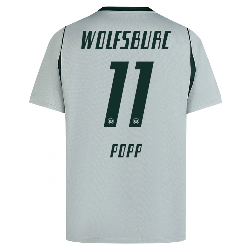Danxen Herren Alexandra Popp #11 Grau Grün Auswärtstrikot Trikot 2026/27 T-Shirt