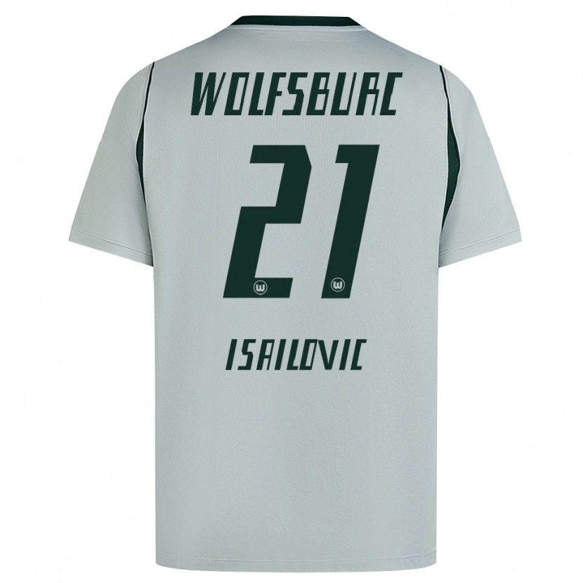 Danxen Herren Nikola Isailovic #21 Grau Grün Auswärtstrikot Trikot 2026/27 T-Shirt