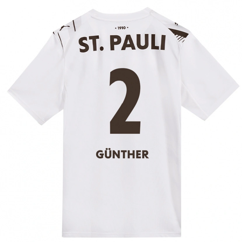 Danxen Herren Luca Günther #2 Kaffee Weiß Rot Auswärtstrikot Trikot 2026/27 T-Shirt
