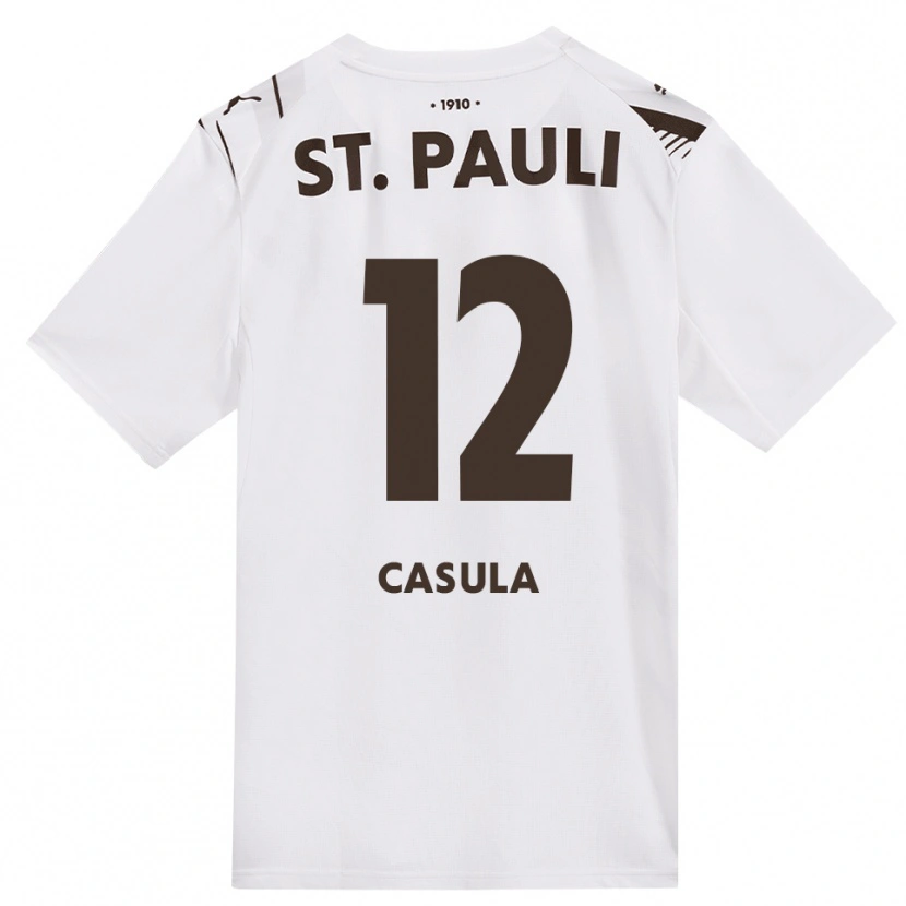 Danxen Herren David Casula #12 Kaffee Weiß Rot Auswärtstrikot Trikot 2026/27 T-Shirt