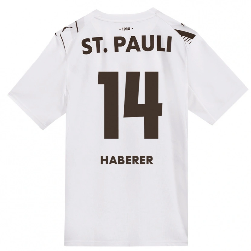 Danxen Herren Moritz Haberer #14 Kaffee Weiß Rot Auswärtstrikot Trikot 2026/27 T-Shirt