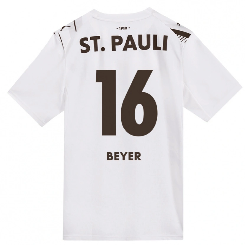Danxen Herren Lasse Beyer #16 Kaffee Weiß Rot Auswärtstrikot Trikot 2026/27 T-Shirt