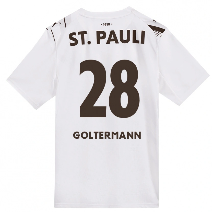 Danxen Herren Max Goltermann #28 Kaffee Weiß Rot Auswärtstrikot Trikot 2026/27 T-Shirt