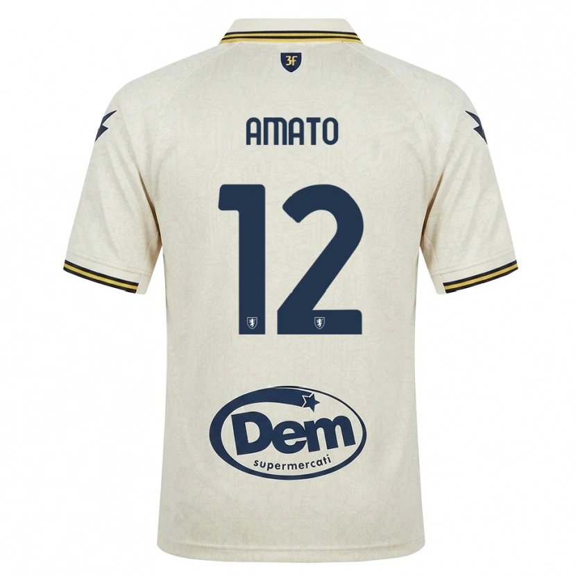 Danxen Herren Luca Amato #12 Oldlace Gelb Schwarz Auswärtstrikot Trikot 2026/27 T-Shirt