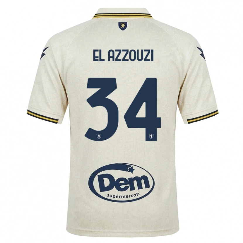 Danxen Herren Anouar El Azzouzi #34 Oldlace Gelb Schwarz Auswärtstrikot Trikot 2026/27 T-Shirt