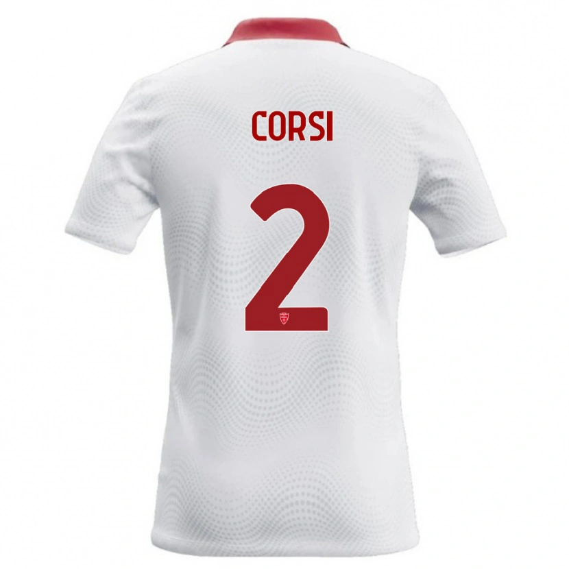 Danxen Herren Giovanni Corsi #2 Weiß Rot Auswärtstrikot Trikot 2026/27 T-Shirt