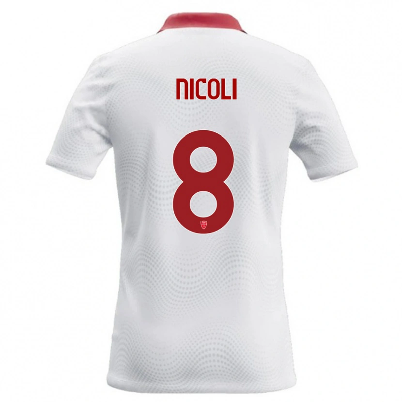 Danxen Herren Andrea Nicoli #8 Weiß Rot Auswärtstrikot Trikot 2026/27 T-Shirt