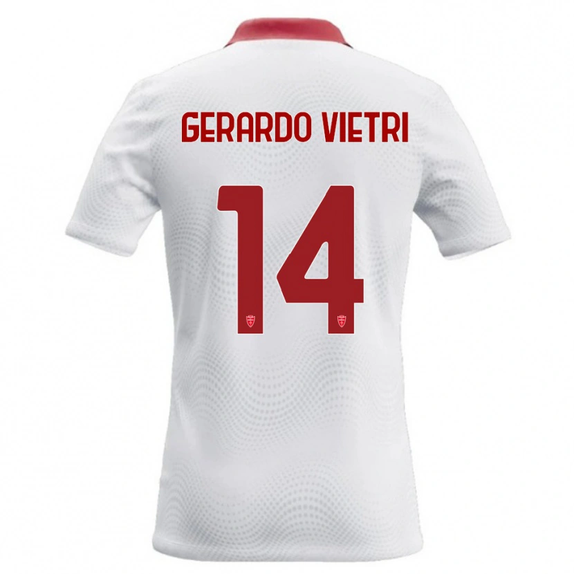 Danxen Herren Alessandro Gerardo Vietri #14 Weiß Rot Auswärtstrikot Trikot 2026/27 T-Shirt