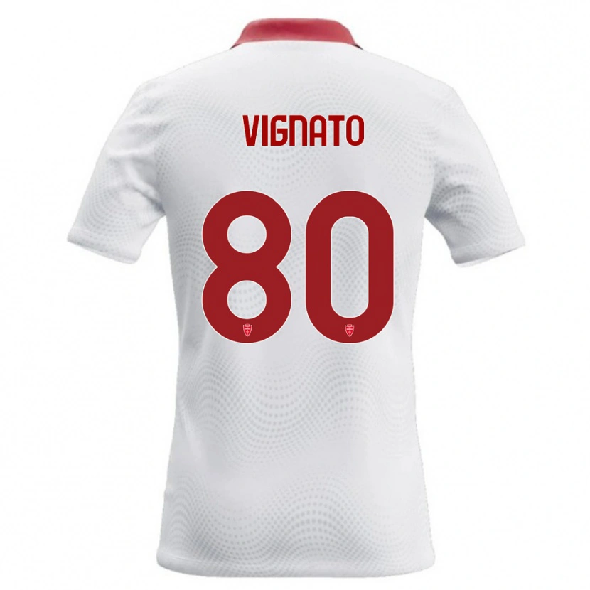 Danxen Herren Samuele Vignato #80 Weiß Rot Auswärtstrikot Trikot 2026/27 T-Shirt