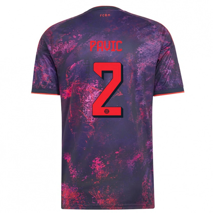 Danxen Herren Filip Pavić #2 Lila Rot Ausweichtrikot Trikot 2026/27 T-Shirt