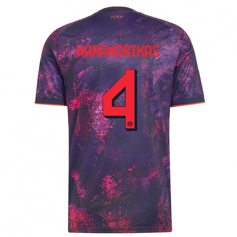 Danxen Herren Konstantinos Karandrikas #4 Lila Rot Ausweichtrikot Trikot 2026/27 T-Shirt