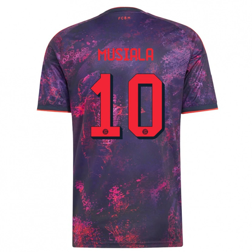 Danxen Herren Jamal Musiala #10 Lila Rot Ausweichtrikot Trikot 2026/27 T-Shirt