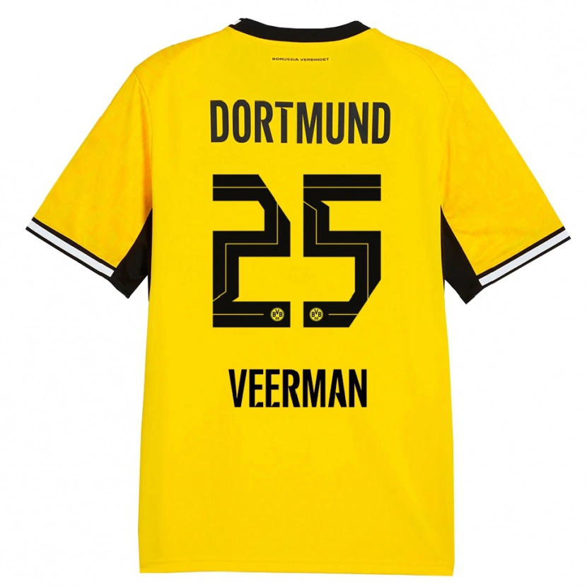 Danxen Damen Joey Veerman #25 Gelb Schwarz Weiß Heimtrikot Trikot 2026/27 T-Shirt