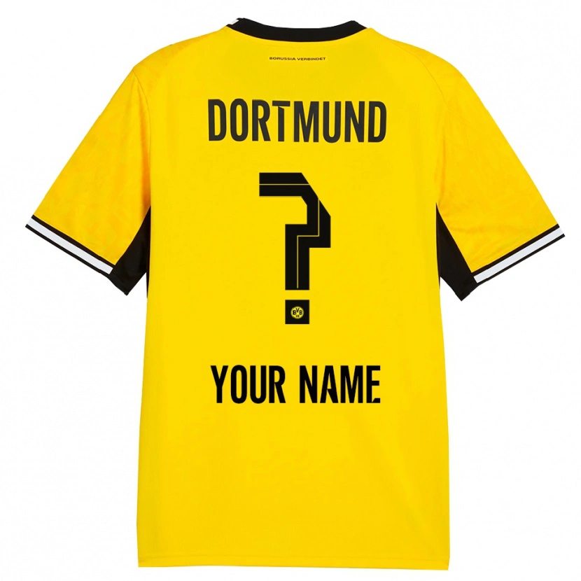 Danxen Damen Ihren Namen #0 Gelb Schwarz Weiß Heimtrikot Trikot 2026/27 T-Shirt