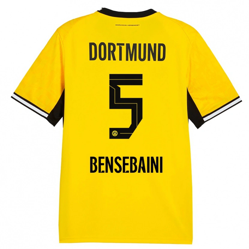Danxen Damen Ramy Bensebaini #5 Gelb Schwarz Weiß Heimtrikot Trikot 2026/27 T-Shirt