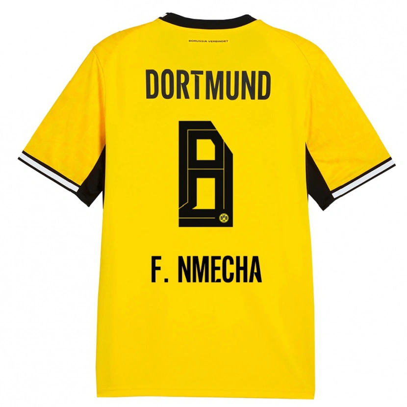 Danxen Damen Felix Nmecha #8 Gelb Schwarz Weiß Heimtrikot Trikot 2026/27 T-Shirt
