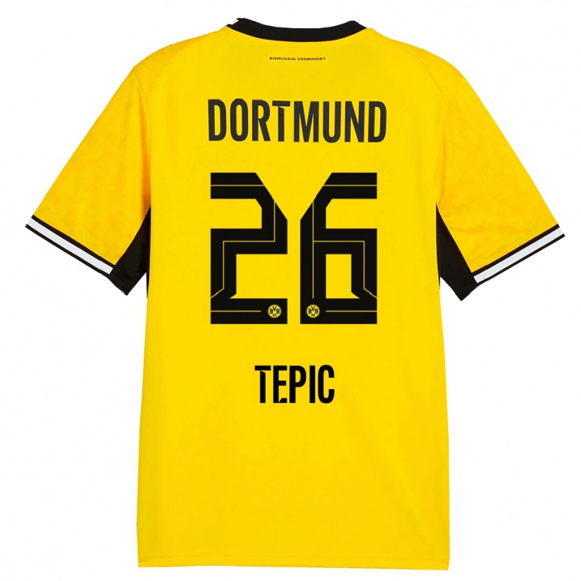 Danxen Damen Lyon Tepic #26 Gelb Schwarz Weiß Heimtrikot Trikot 2026/27 T-Shirt