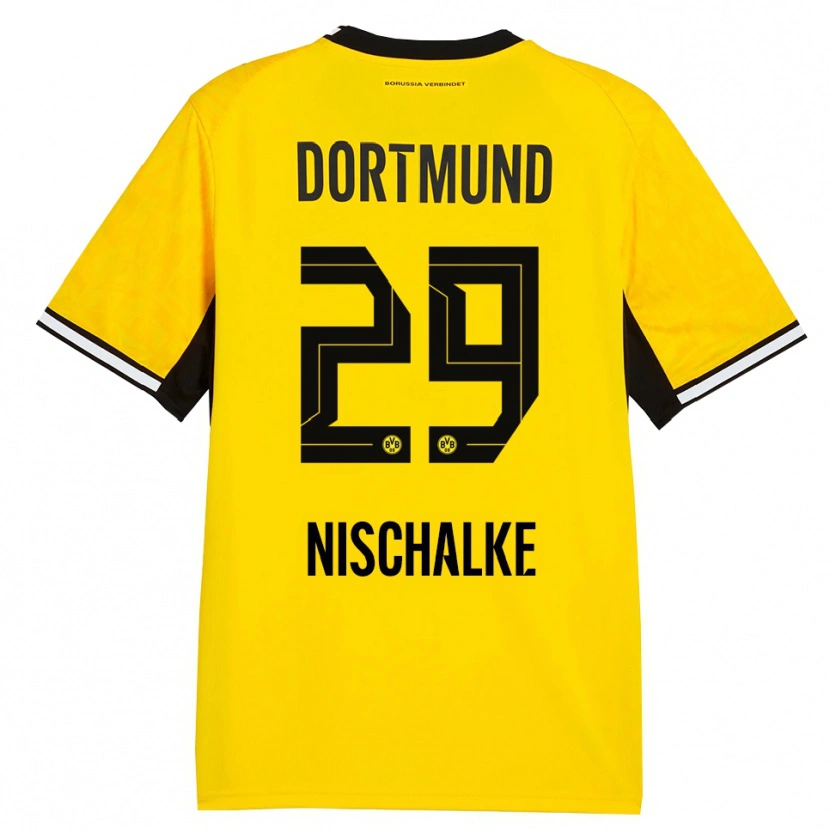 Danxen Damen Jermain Nischalke #29 Gelb Schwarz Weiß Heimtrikot Trikot 2026/27 T-Shirt