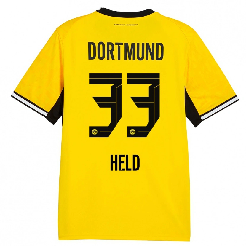 Danxen Damen Aaron Held #33 Gelb Schwarz Weiß Heimtrikot Trikot 2026/27 T-Shirt