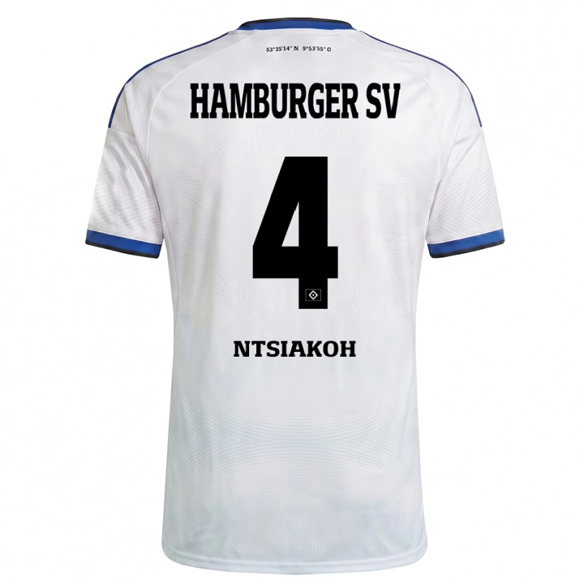 Danxen Damen Emmanuel Ntsiakoh #4 Weiß Schwarz Blau Heimtrikot Trikot 2026/27 T-Shirt