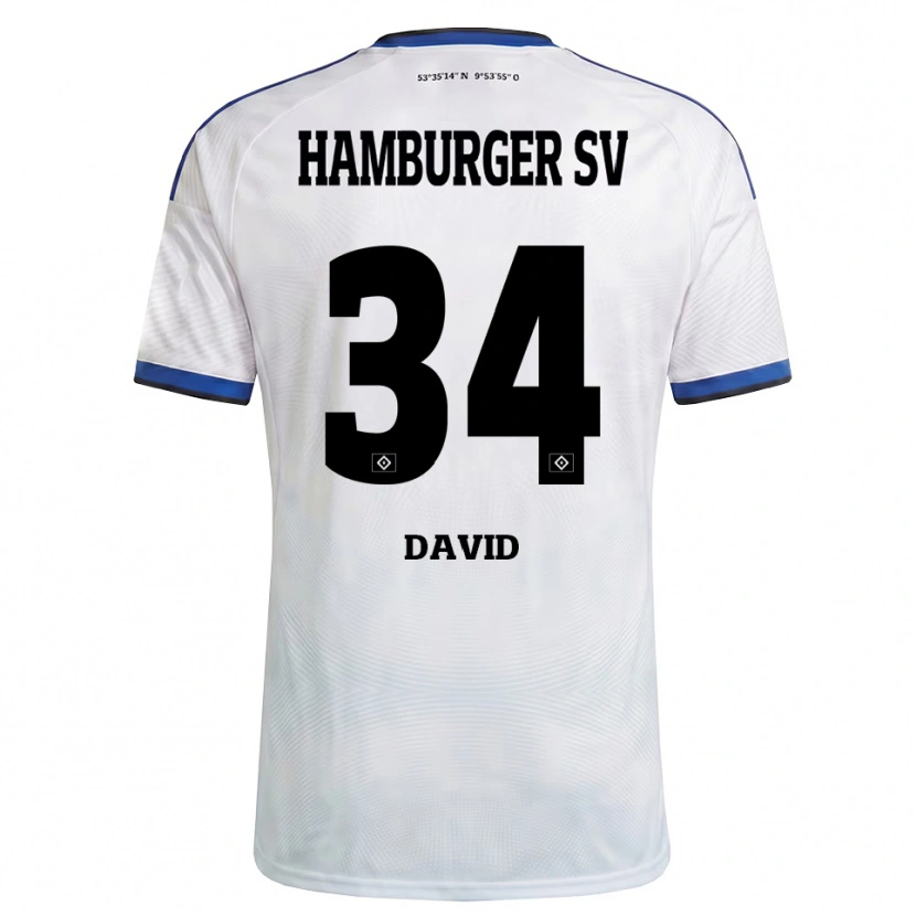 Danxen Damen Jonas David #34 Weiß Schwarz Blau Heimtrikot Trikot 2026/27 T-Shirt