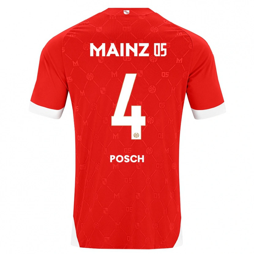 Danxen Damen Stefan Posch #4 Rot Weiß Heimtrikot Trikot 2026/27 T-Shirt