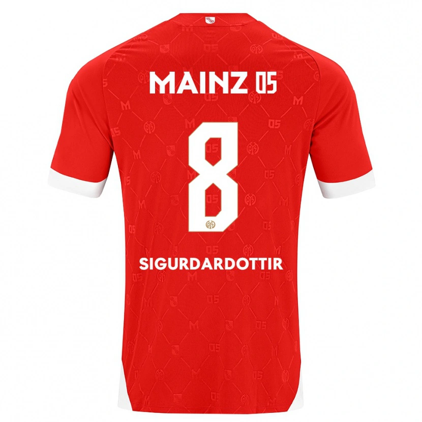 Danxen Damen Heiðrún Sigurðardóttir #8 Rot Weiß Heimtrikot Trikot 2026/27 T-Shirt