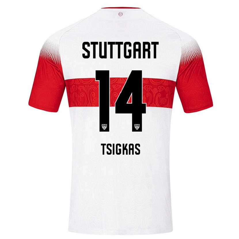 Danxen Damen Mattheos Tsigkas #14 Weiß Rot Gelb Heimtrikot Trikot 2026/27 T-Shirt