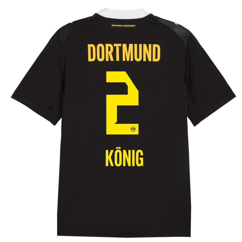Danxen Damen Niklas König #2 Schwarz Rot Gelb Auswärtstrikot Trikot 2026/27 T-Shirt