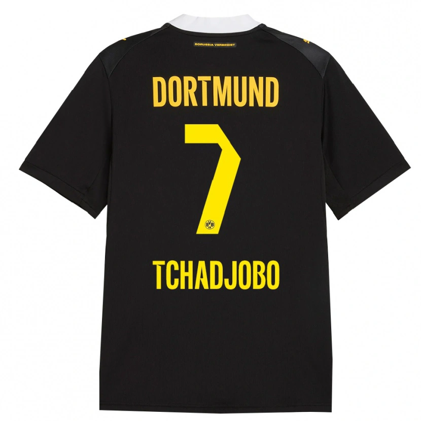 Danxen Damen Dia Tchadjobo #7 Schwarz Rot Gelb Auswärtstrikot Trikot 2026/27 T-Shirt