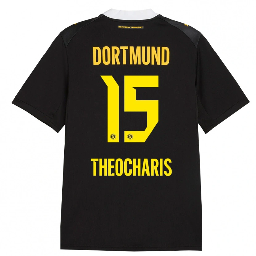 Danxen Damen Elefterios Theocharis #15 Schwarz Rot Gelb Auswärtstrikot Trikot 2026/27 T-Shirt